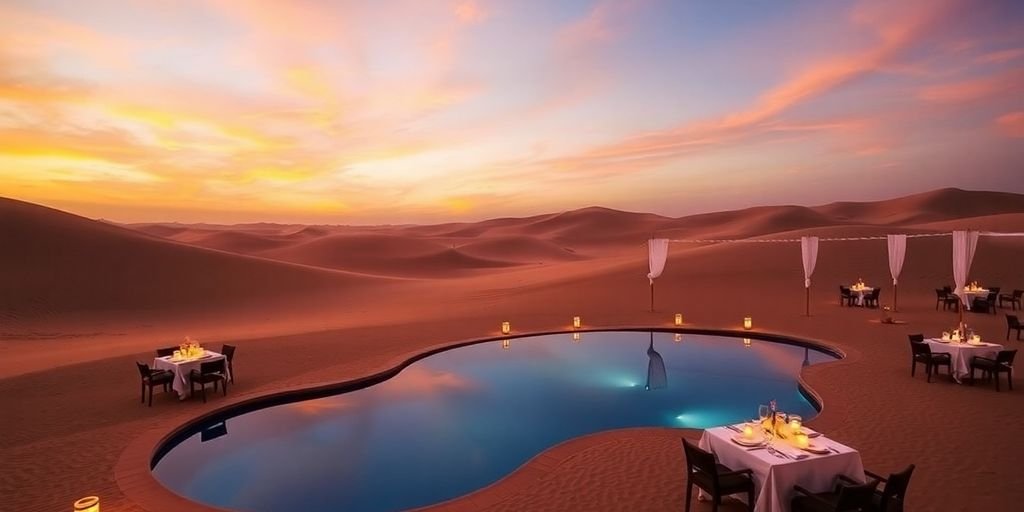 Agafay Desert swimming pool with Dinner and Show