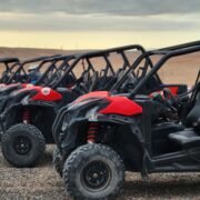 Desert buggy ride over Agafay rocky terrain near Oasis Sky Marrakech